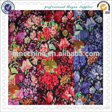 100%rayon printed challis fabric for clothing